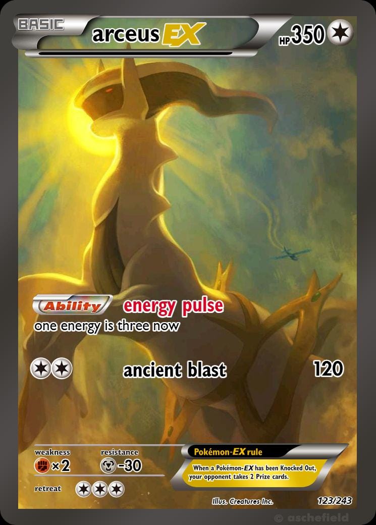 ancient arceus pokemon card EX Full Art Holo Rare Retreat cost Arceus Pokemon cards - VintiCards