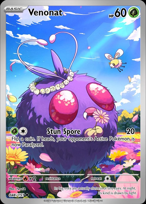 pokemon venonat card Vintage Common - 1st Edition Sabrina's Gym Heroes Non-Holo 96/132 Common Card Type Rare Pokemon Card Venonat Topps