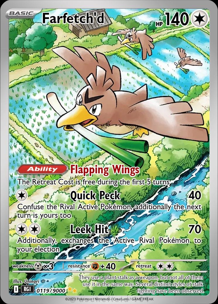 Farfetch'd Full Art - Etsy