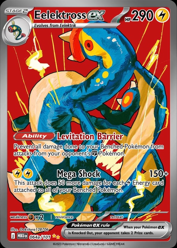 pokemon eelektross card Mega Ex 266. A PSA 10 averages $106 on eBay, which shakes out to a 241% profit. Profit/loss calculation is based on the lowest tier of grading which is $24.99. Prices Evolves from Eelektrik Type Eelektross #52 Prices | Pokemon