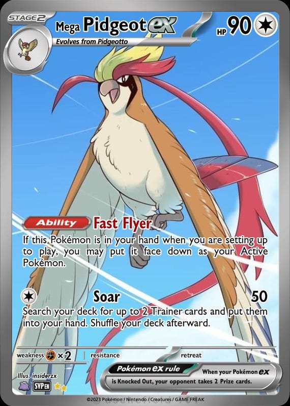 mega pidgeot pokemon card - Mega-Pidgeot-EX (105/108) - XY Evolutions Colorless / 220 / Mega Card Text Mega Pidgeot EX Full Art