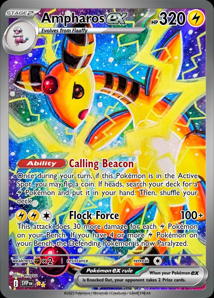 Ampharos Card - Etsy