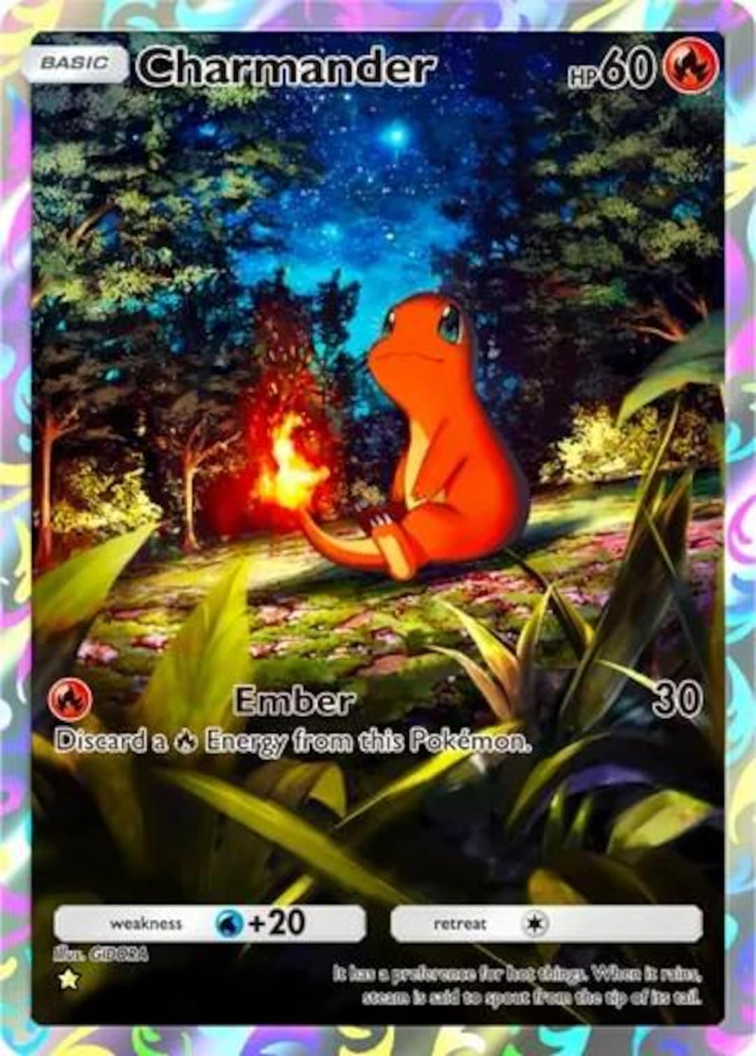 charmander full art pokemon card Charmander Full Art Holo Card: Custom Illustration