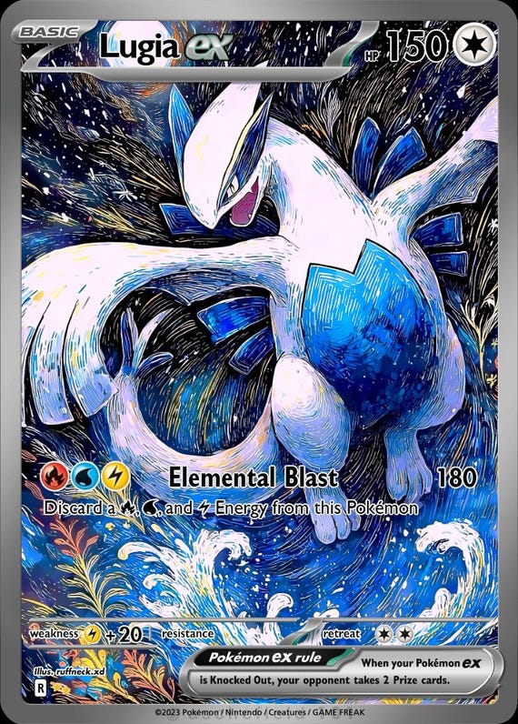Lugia EX Full Art - Etsy