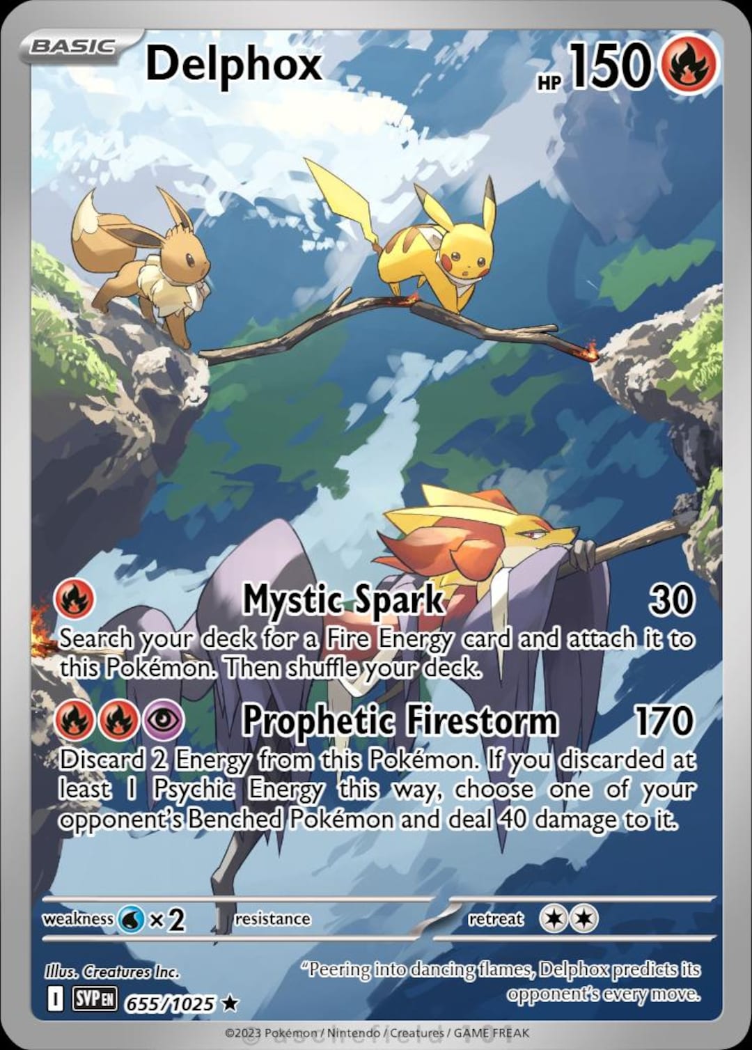 Delphox Sticker Delphox Full Art - Etsy