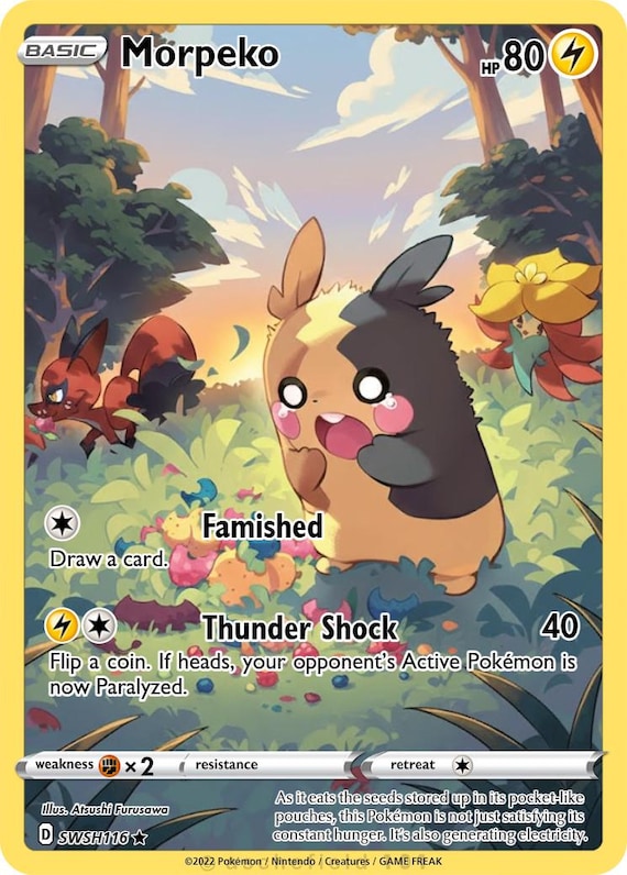 morpeko pokemon card POKMON GAME S8b POKMON CARD GAME S8b 226/184 227/184 228/184 229/184 Set CSR V-UNION this attack does 50 more damage Morpeko Full Art