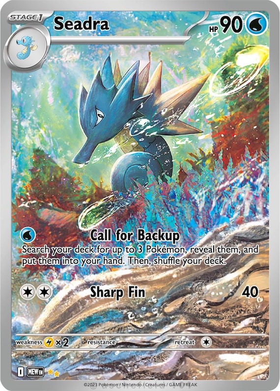 pokemon seadra card Kingdra - SV04: Paradox Rift [1W] Bubble Beam (50 Flip a coin Seadra Full Art - Etsy