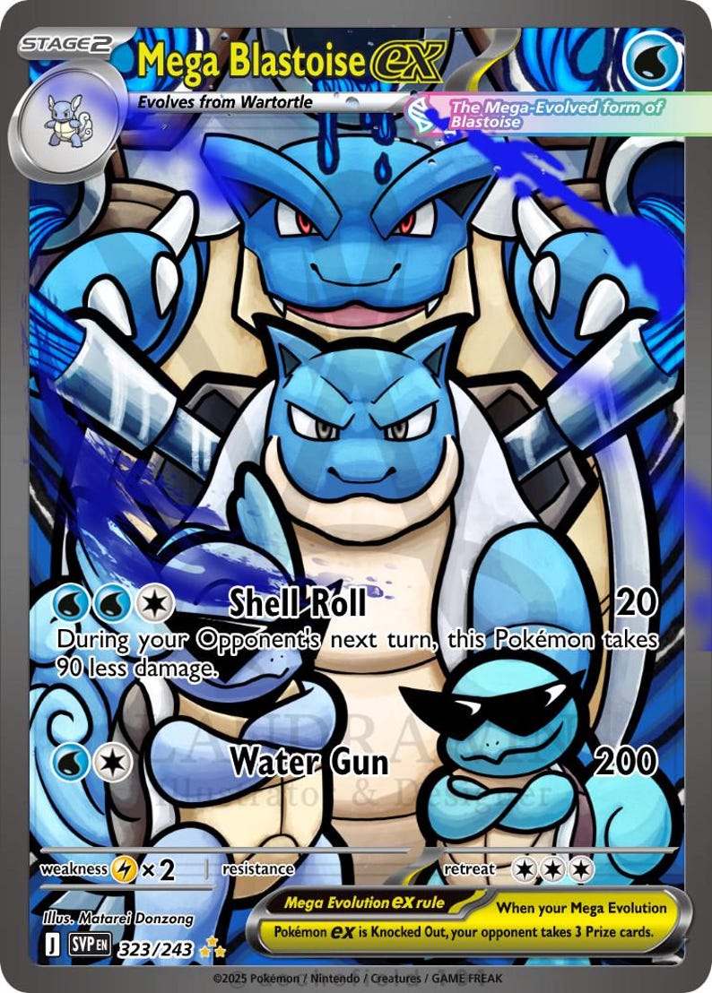 Mega Blastoise Full Art - Etsy