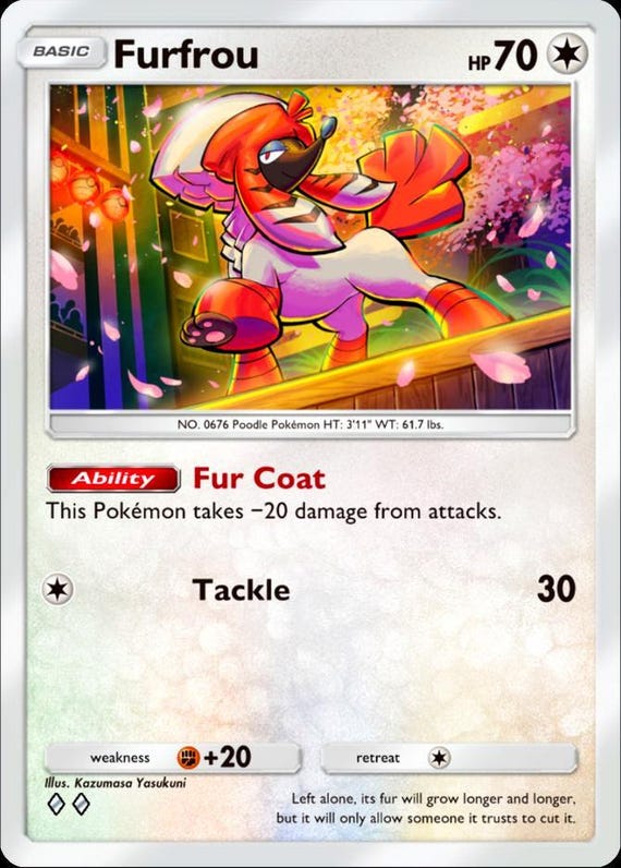 pokemon furfrou card SM Forbidden light Card: - 99/131 - Reverse Holo [Colorless] Furfrou Pokmon Card Pokemon Like
