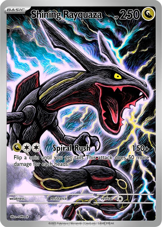 Shining Rayquaza Full Art - Etsy