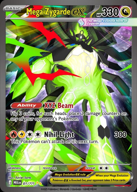 zygarde ex pokemon card {117/080}Mega Card Number / Rarity Zygarde EX Custom Pokemon Card