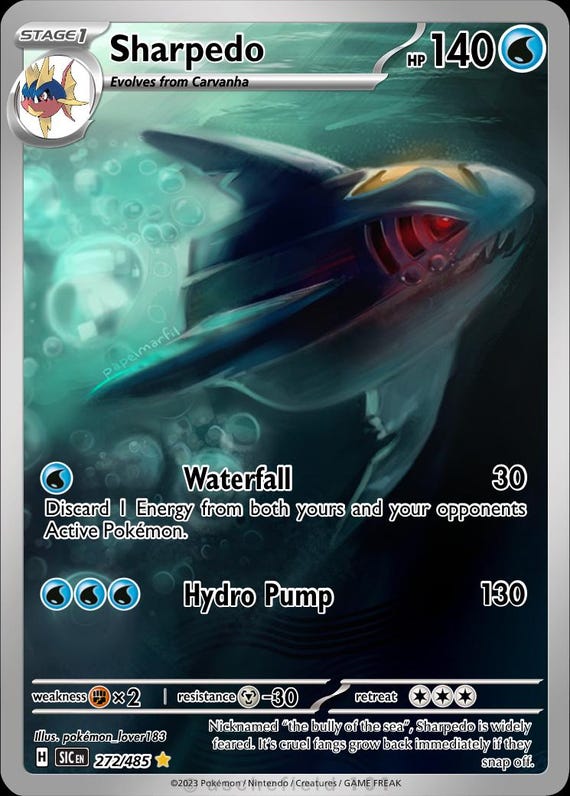 pokemon sharpedo card Mega-Sharpedo ex SAR 113/080 Celebrate the incredible history of the TCG hobby by adding this Mega Sharpedo ex 2025 Pokemon Phantasmal Flames Special Illustration Rare #127 PSA Authenticated 10 Card to your vault 2025 Pokemon Japanese M2-inferno X