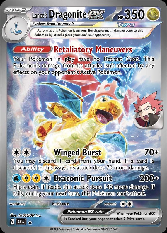 Lance's Dragonite EX Full Art - Etsy