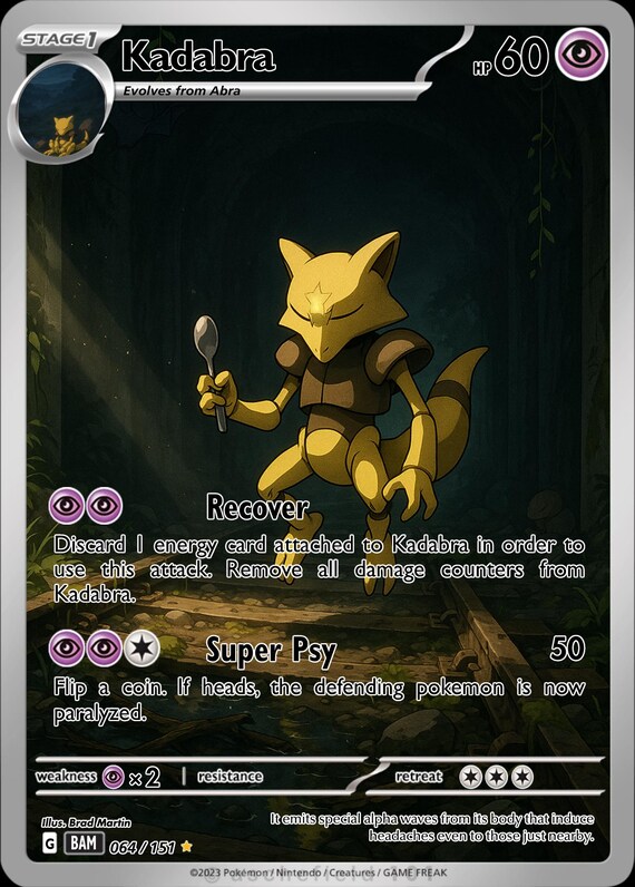 pokemon trading card game kadabra 064/165 - Abra - 151 The item available is listed in the Title Pokemon Trading Card Game Paldean
