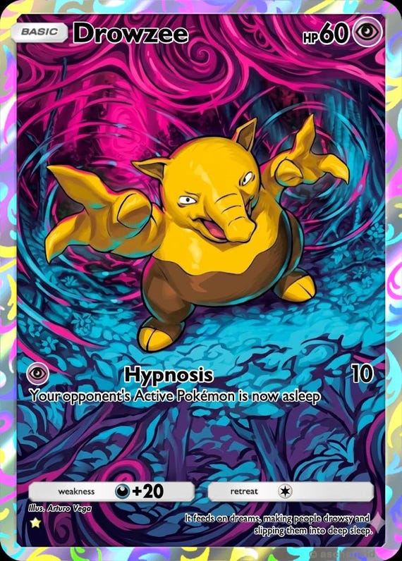 drowzee pokemon card full art Drowzee Wakes Up, Everybody Panics