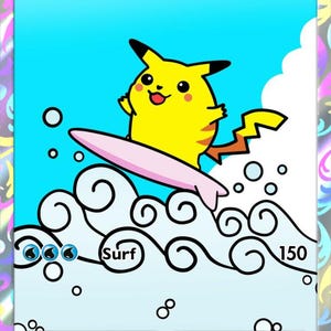 Surfing Pikachu - Etsy