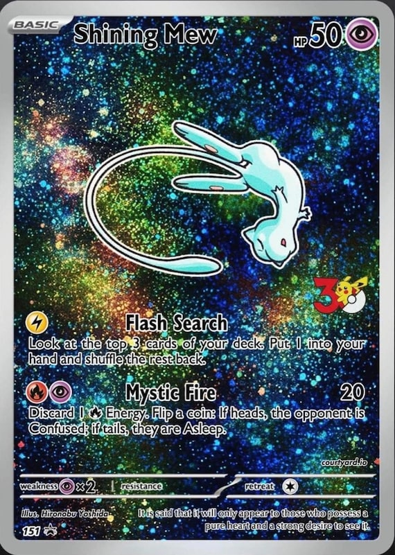 ポケモンカード ミュウ 390 ホログラム シャイニングミュウ30周年記念ホログラム - Etsy 日本