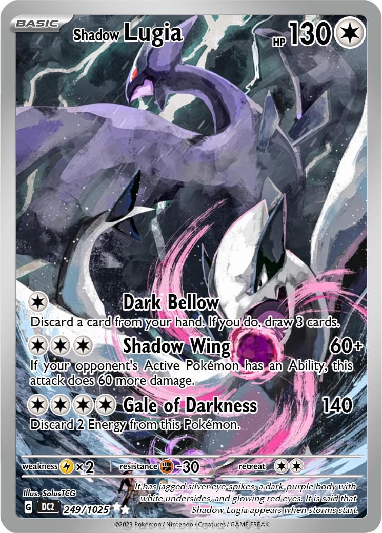 Shadow Lugia Card - Etsy