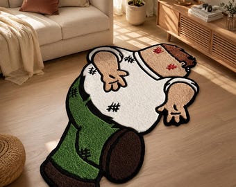 Peter Griffin Stewie Rug | Family Guy Area Rug | Funny Living Room Mat | Anti Slip Soft Rug | Cartoon Fan Gift | Comedy Show Decor