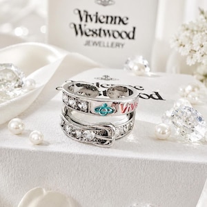 Orb Ring with Silver Crystal and Enamel Detail, Bold Statement Piece