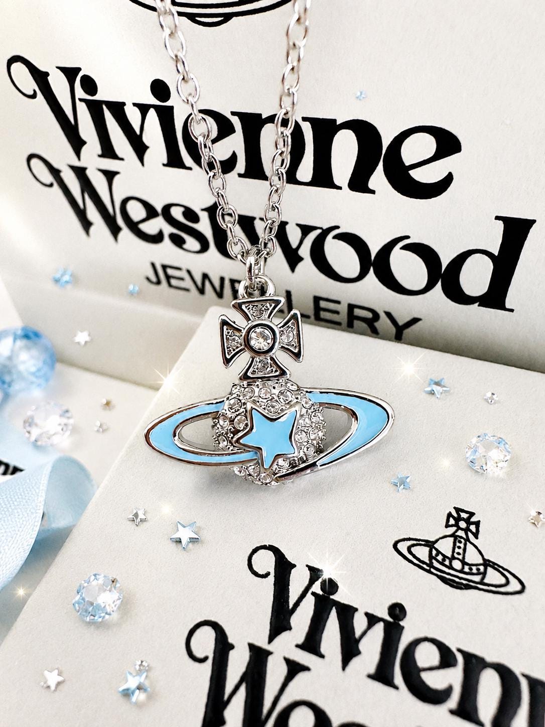 Vivienne westwood blue orb necklace - Etsy 日本