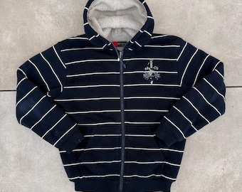 Vintage 90er Jahre Opium Affilaction Zip Up Hoode Sherpa Linned