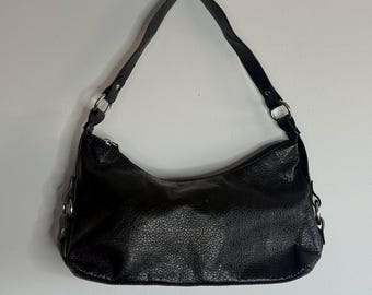 Vintage svart läderväska från 2000-talet, Affilaction