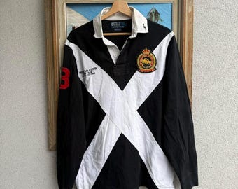 Moletom Ralph Lauren Rugby Vintage Preto e Branco