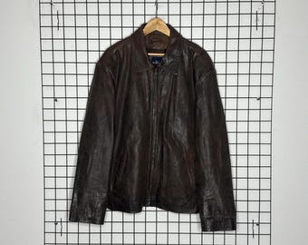 90s〜00s old gap leather short jacket Is this vintage gap leather jacket genuine? And is there a way to