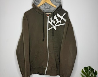 K1X Zip Up Sweatshirt Green Khaki Vintage