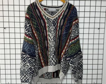 Jersey de punto trenzado estilo retro de los 90