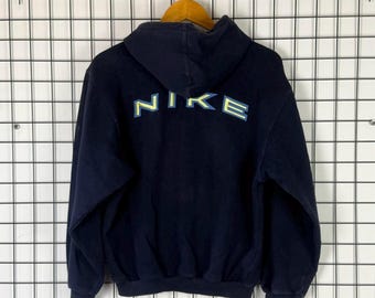 Sudadera con capucha Nike Vintage 90s Spellout azul marino retro