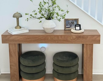 Farmhouse Console Table, Narrow Wooden Console Table, 63-Inch Long Wooden Rectangular Entryway Table for Entrance, Hallway, Living Room