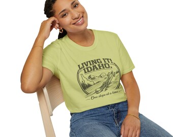 Living It! Idaho... "one slope at a time" T-Shirt | Skiing Graphic Tee