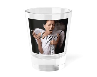 Drunken Angel holding bottle Shot Glass | 1.5oz