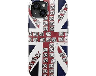 Studded Union Jack Phone Case | Impact Resistant