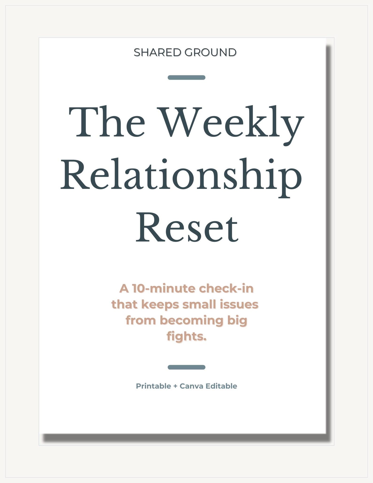 Weekly Relationship Check-in Worksheet | Couples Communication Tool ...