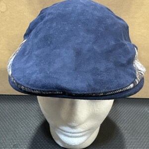 クレミュー ニュースボーイ柄フラットキャップ S/M ポリエステル/コットン混紡 ブルー裏地
