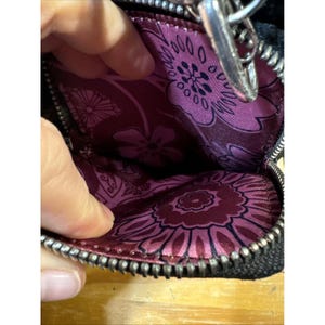 VTG Brighton Croc/Alligator Embossed Black/Leather Clutch Organizer Bag EUC image 8