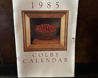 Calendario antiguo de Colby College de 1985, pieza de colección RARA. Difícil de encontrar.