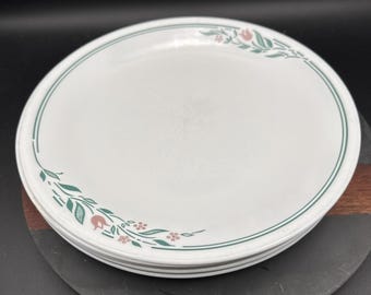 Lotto vintage di 7 piatti piani Rosemarie di Corelle by Corning Ware, modello Cottage.