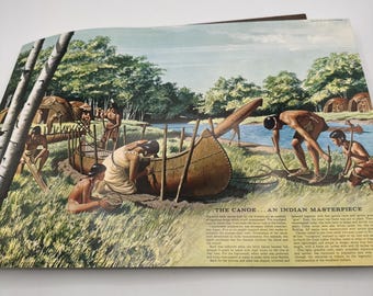 VTG 1959 Native American Themed Promo Poster By Pontiac Motors McM The Canoe
