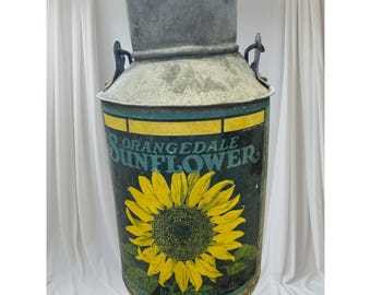 Home or kitchen decor tin can Sunflowers label, can be used as vase & decor