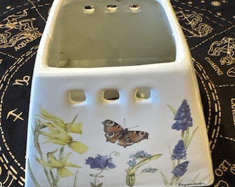 Hallmark Marjolein Bastin Large Jar Candle Shade Natures Sketchbook Flowers EUC