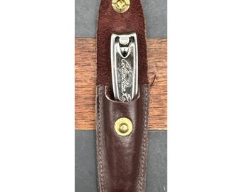 Cortauñas de cuerda colombianos vintage / Estuche de cuero