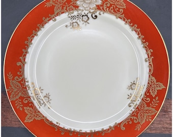 Noritake N708 Assiette à salade florale sur bande rouille de 7-11/16 po.