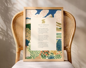 Edgar A. Guest "See It Through" Poem Print, Inspirational Poetry Wall Art, Literary Quote Poster, Motivational Classic Poem, Book Lover Gift