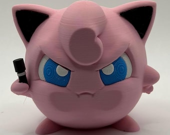 Jigglypuff Window Figure | 3D Printed Pokémon Desk Decor | Anime Collectible in 3 Sizes