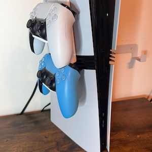 PS5 Controller Holder | Holds 2 Controllers | Space Saving Console Mount | PS5 Organizer | Gaming Setup Accessory
