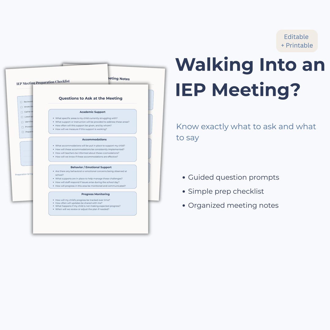 IEP Meeting Prep Checklist & Questions | What to Ask at IEP Meeting ...